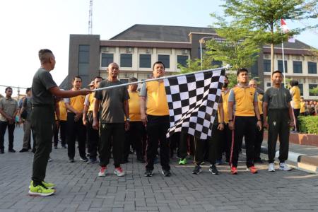 POLRES DAN KODIM DEMAK GELAR  OLAH RAG